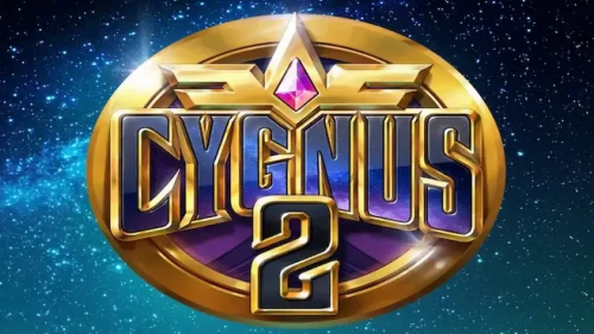 Tampilan visual bertema astronomi dari slot Cygnus 2 dengan latar belakang observatorium.