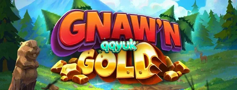 Tampilan visual slot Gnaw’n Gold dengan tema berang-berang dan elemen hutan.